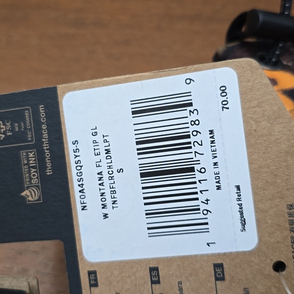 THE NORTH FACE Gloves Women's Montana Futurelight Etip Black Pink Gold - Picture 6 of 6